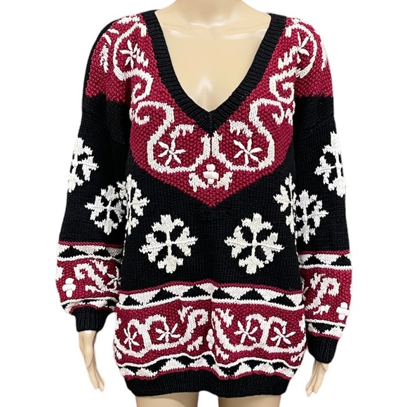 Vintage 90’s Venezia Hand Knit Baggy Oversized Pullover Sweater size 18/20 - Picture 1 of 6